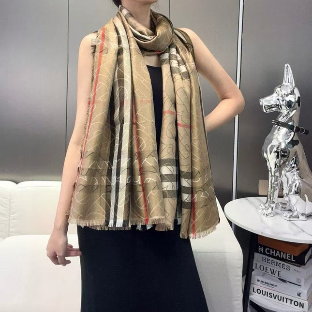 BURBERRY 26S SCARF 220CM IN SILK WOOL 318424