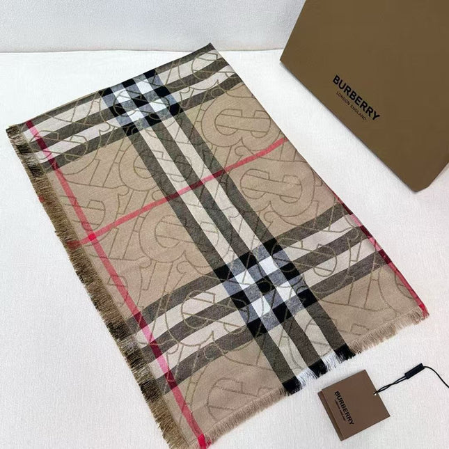 BURBERRY 26S SCARF 220CM IN SILK WOOL 318424