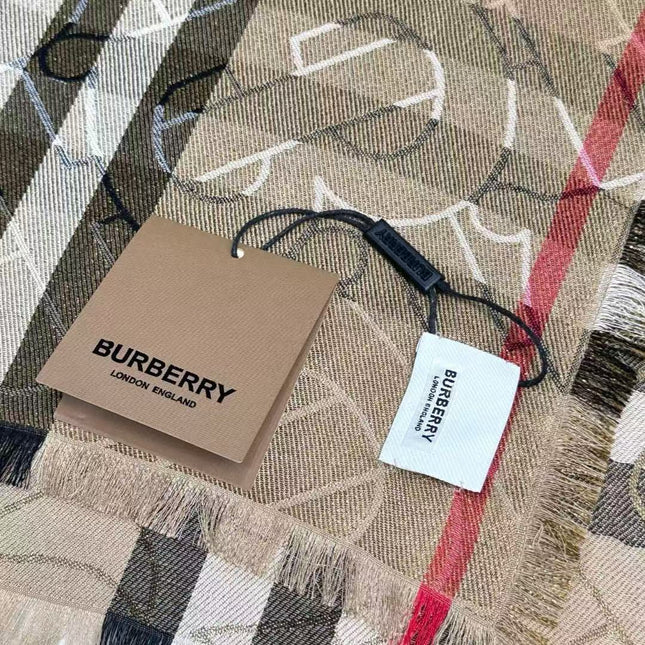BURBERRY 26S SCARF 220CM IN SILK WOOL 318424