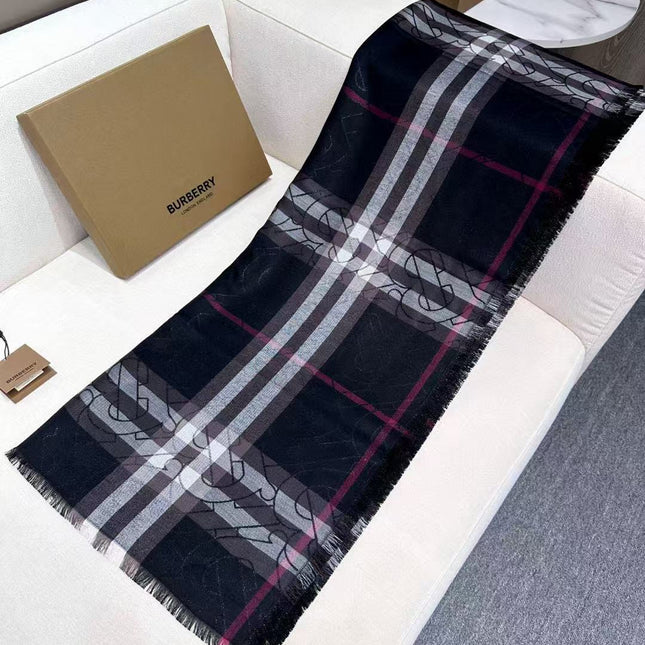 BURBERRY 26S SCARF 220CM IN SILK WOOL 318425