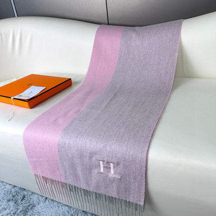 HERMES 26S LONG SCARF 190 IN CASHMERE 309791
