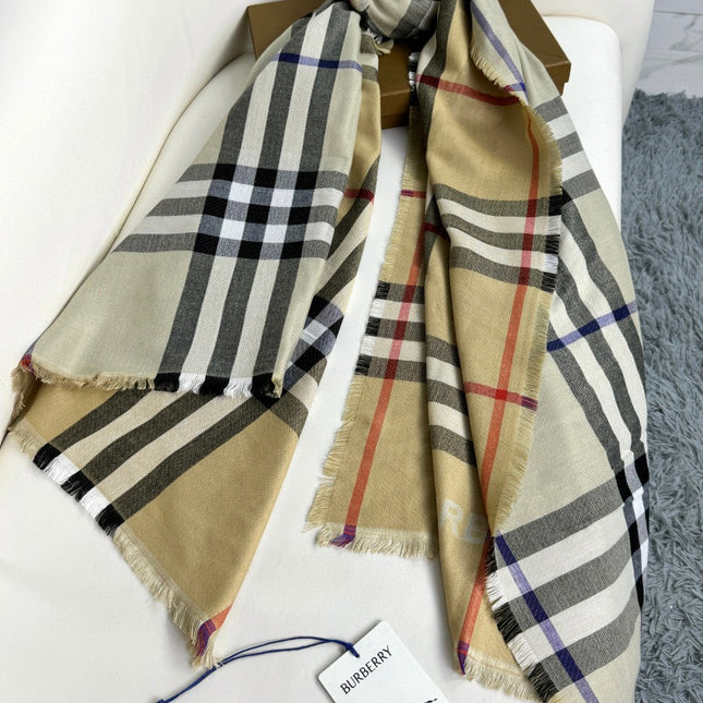BURBERRY 26S SCARF 220CM IN SILK CASHMERE 303203
