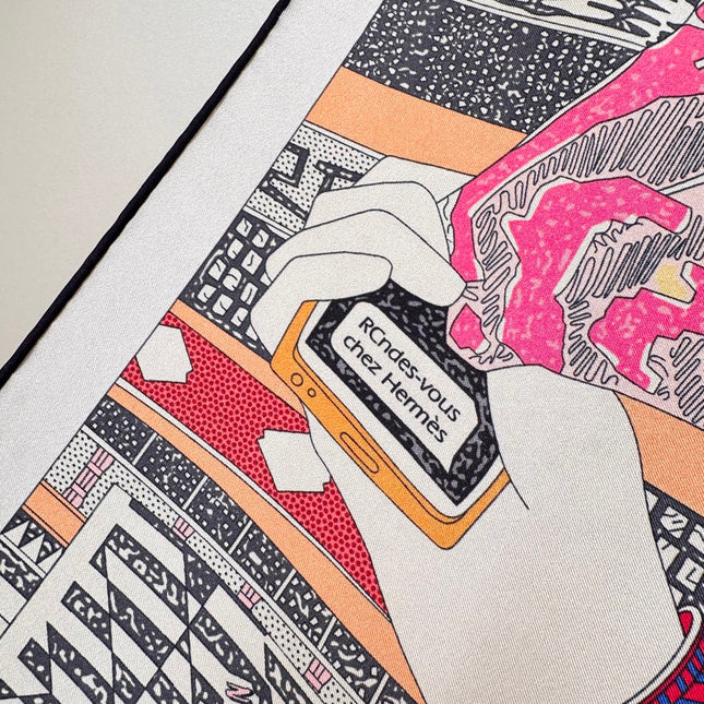 HERMES 26S PRINTED SQUARE SCARF 88 IN SILK 309444