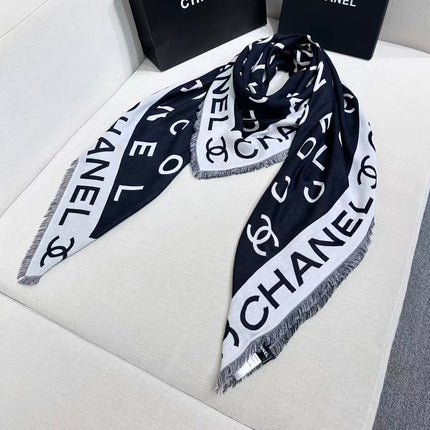 CHANEL 26S SCARF 140 IN SILK AND CASHMERE 504529