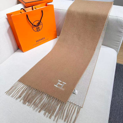 HERMES 26S SCARF 190 IN CASHMERE WOOL BLEND 492374