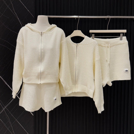 ALO KNIT CARDIGAN & SHORTS SET STYLE 31