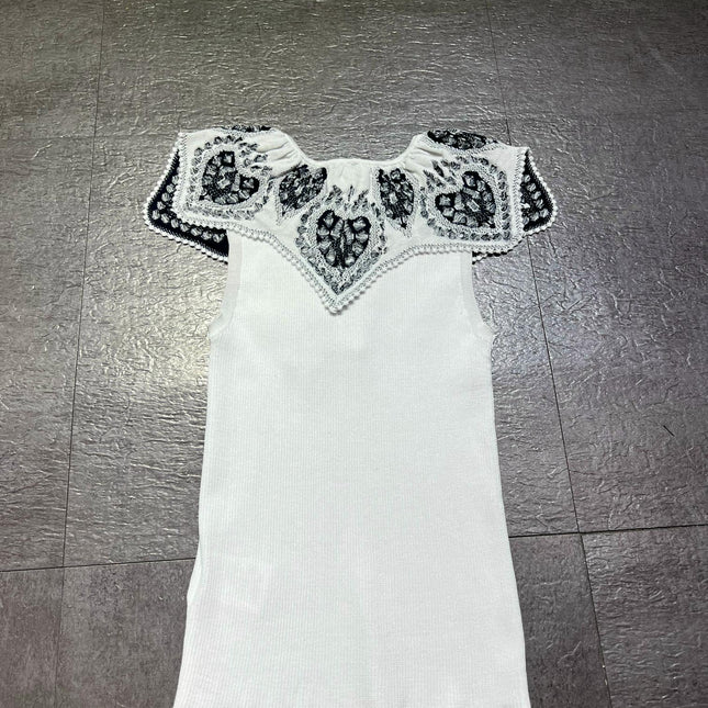 DIOR 26S LACE-COLLAR KNIT TOP 1382