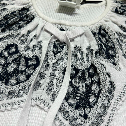 DIOR 26S LACE-COLLAR KNIT TOP 1382