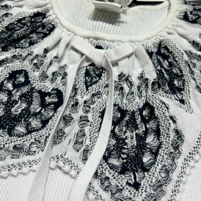 DIOR 26S LACE-COLLAR KNIT TOP 1382