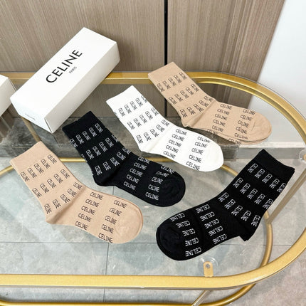 CELINE 26S CREW SOCKS 121788 (1 BOX)