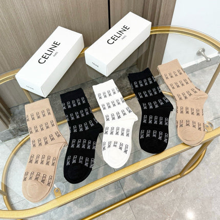 CELINE 26S CREW SOCKS 121788 (1 BOX)