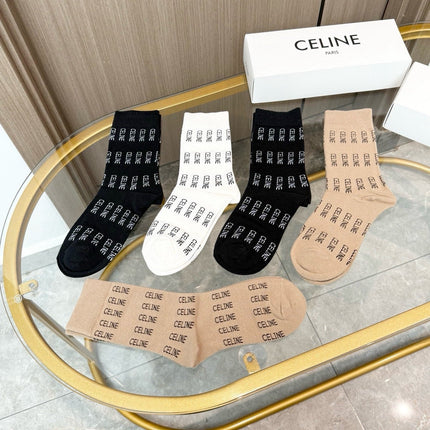 CELINE 26S CREW SOCKS 121788 (1 BOX)