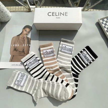 CELINE 26S CREW SOCKS 146445 (1 BOX)