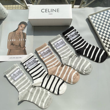 CELINE 26S CREW SOCKS 146445 (1 BOX)