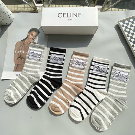 CELINE 26S CREW SOCKS 146445 (1 BOX)