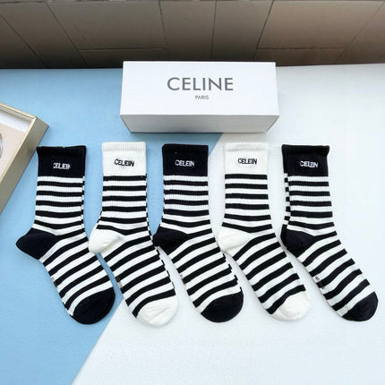 CELINE 26S CREW SOCKS 155643 (1 BOX)