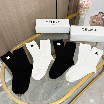 CELINE 26S CREW SOCKS 243665 (1 BOX)