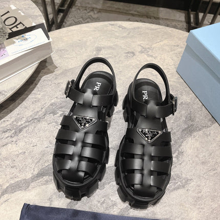 Pra Rubber Monolith Sandals Black