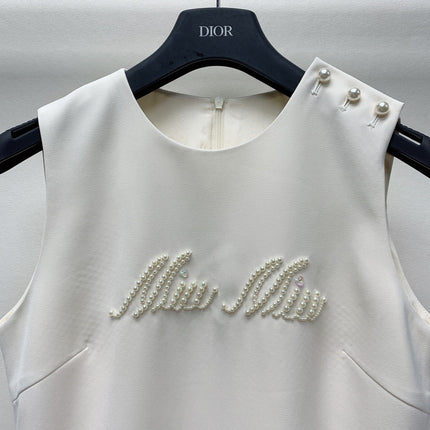 MIUMIU BEADED CREW NECK SHIFT DRESS 268123