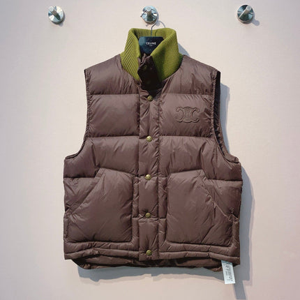 CELINE 25S UFFER VEST WITH KNIT COLLAR 0043