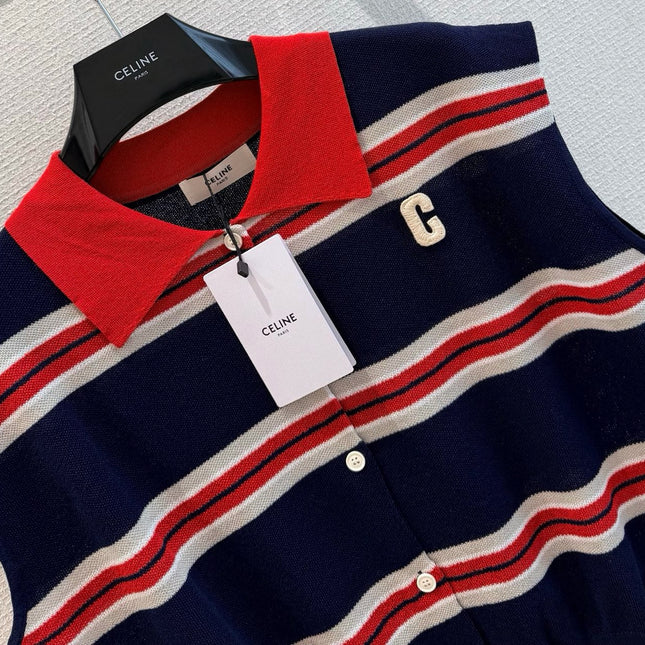 CELINE 26S SLEEVELESS POLO TOP 393