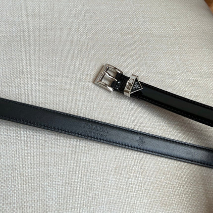 PRADA 25S BELT 15 MM IN BLACK CALFSKIN 571366