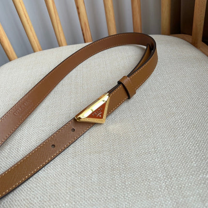 PRADA 25S BELT 20 MM IN BROWN CALFSKIN 571371