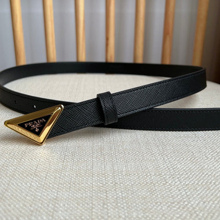 PRADA 25S BELT 20 MM IN BLACK CALFSKIN 571378