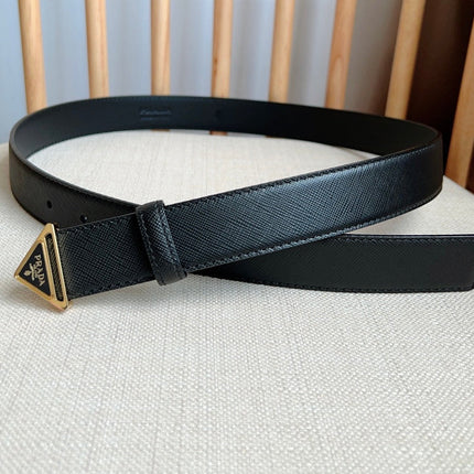 PRADA 25S BELT 30 MM IN BLACK CALFSKIN 595009