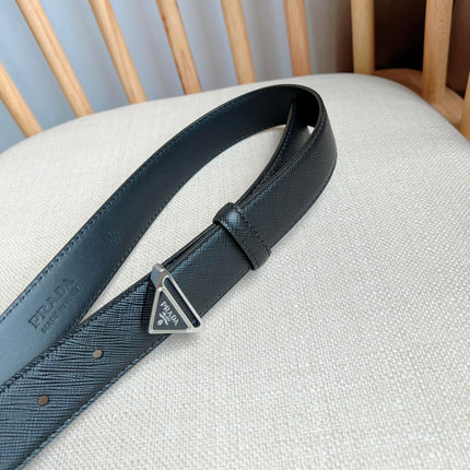 PRADA 25S BELT 30 MM IN BLACK CALFSKIN 595010