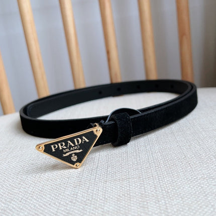 PRADA 25S BELT 15 MM IN BLACK SUEDE 541735
