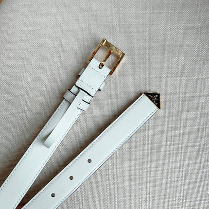 PRADA 25S BELT 25 MM IN WHITE CALFSKIN 585797