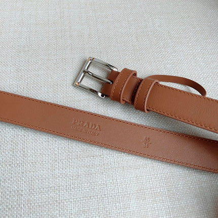 PRADA 25S BELT 25 MM IN BROWN CALFSKIN 585798