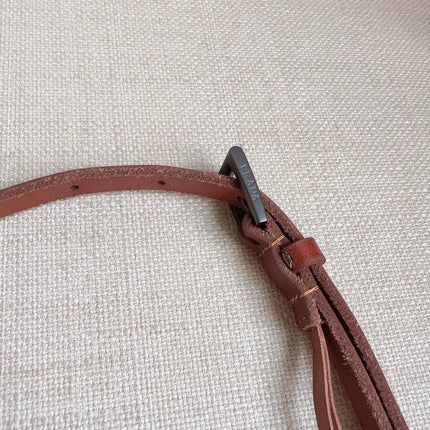 PRADA 25S BELT 10 MM IN REDDISH BROWN CALFSKIN 598368
