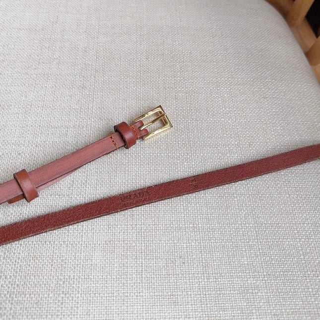 PRADA 26S BELT 10 MM IN BROWN CALFSKIN 661492