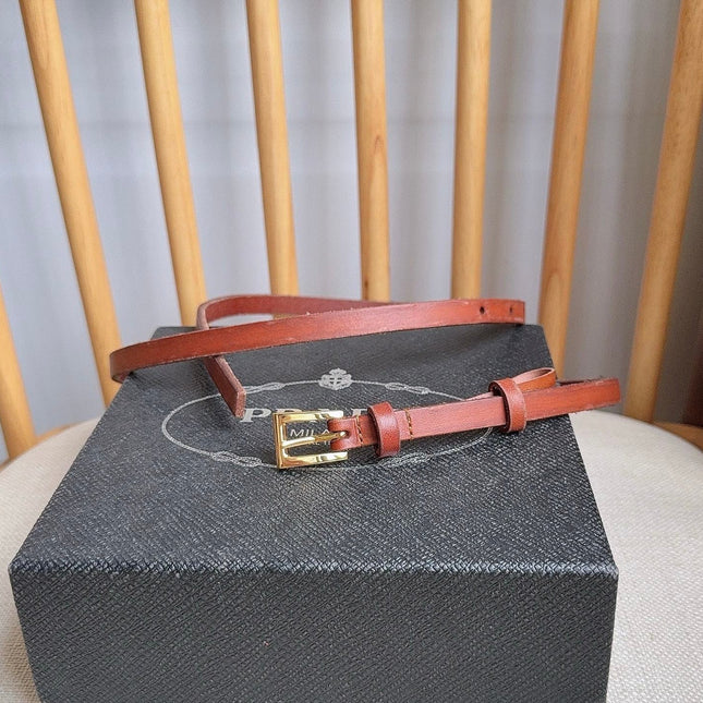 PRADA 26S BELT 10 MM IN BROWN CALFSKIN 661492