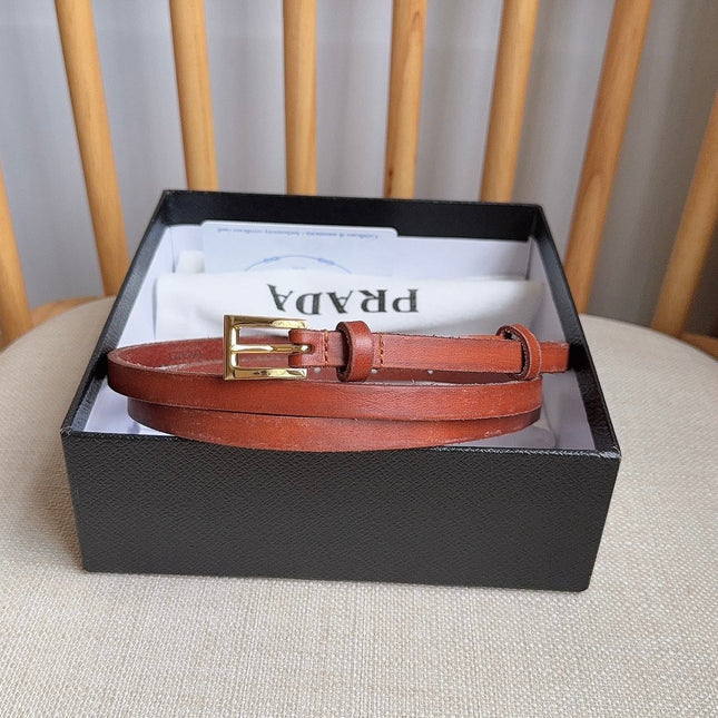 PRADA 26S BELT 10 MM IN BROWN CALFSKIN 661492