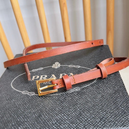 PRADA 26S BELT 10 MM IN BROWN CALFSKIN 661492