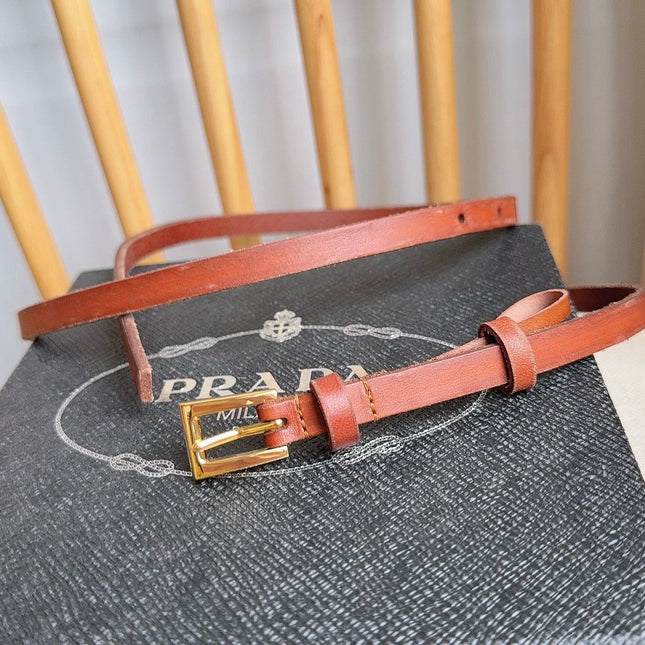 PRADA 26S BELT 10 MM IN BROWN CALFSKIN 661492