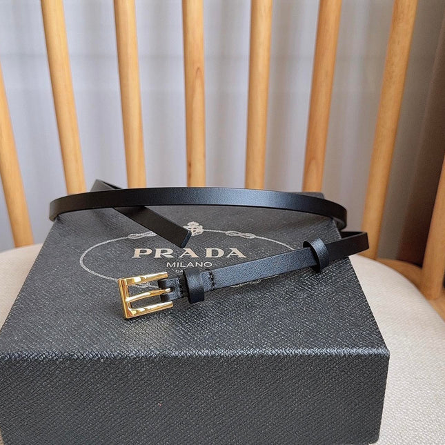 PRADA 26S BELT 10 MM IN BLACK CALFSKIN 661495
