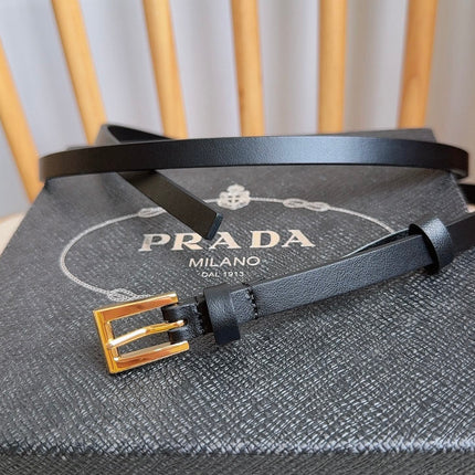 PRADA 26S BELT 10 MM IN BLACK CALFSKIN 661495