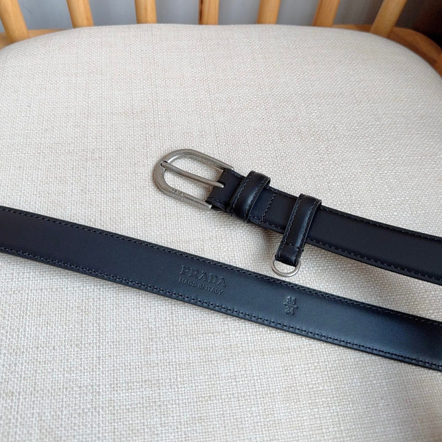 PRADA 26S BELT 25 MM IN BLACK CALFSKIN 658537