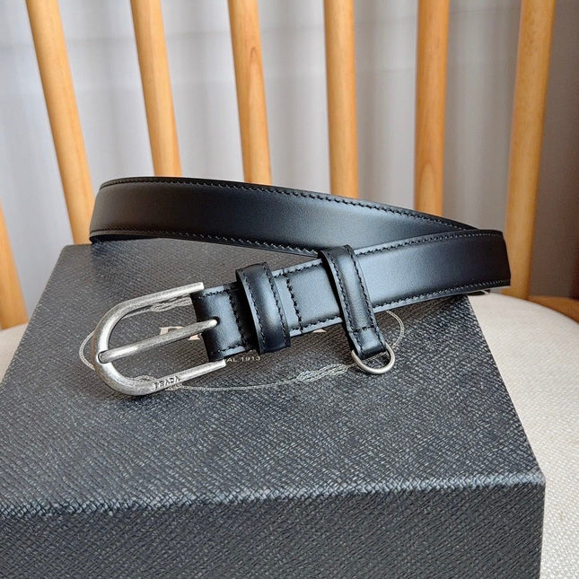 PRADA 26S BELT 25 MM IN BLACK CALFSKIN 658537