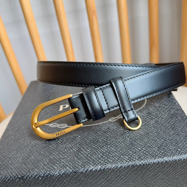 PRADA 26S BELT 25 MM IN BLACK CALFSKIN 658538