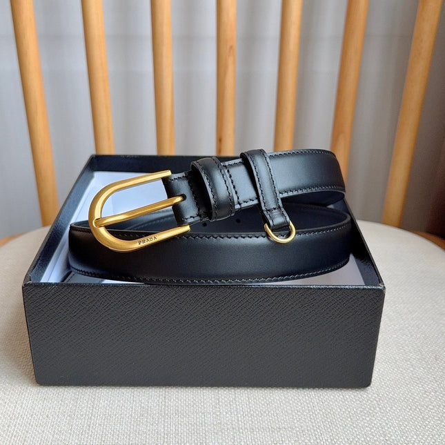 PRADA 26S BELT 25 MM IN BLACK CALFSKIN 658538