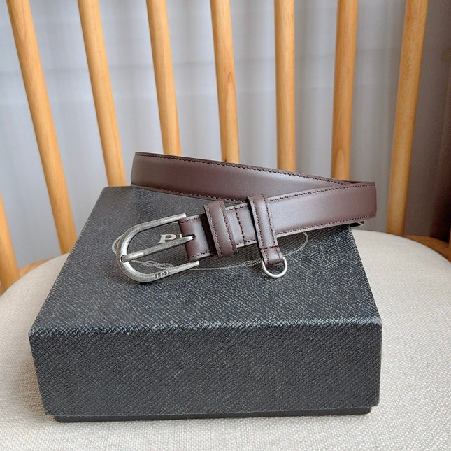 PRADA 26S BELT 25 MM IN BROWN CALFSKIN 658539