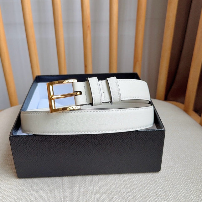 PRADA 26S BELT 25 MM IN WHITE CALFSKIN 658570