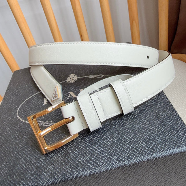 PRADA 26S BELT 25 MM IN WHITE CALFSKIN 658570