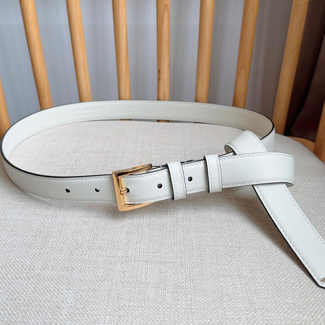 PRADA 26S BELT 25 MM IN WHITE CALFSKIN 658570