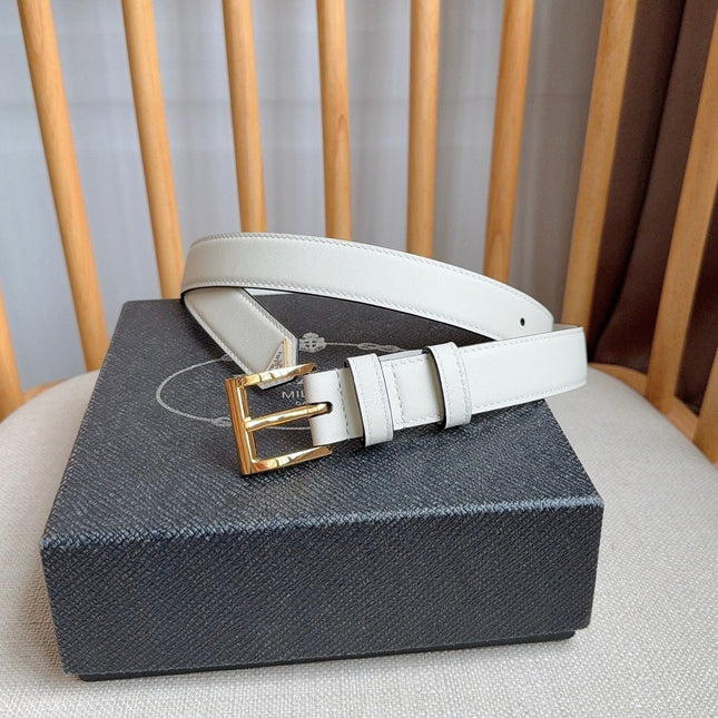 PRADA 26S BELT 25 MM IN WHITE CALFSKIN 658570